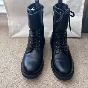 Nasty Gal Black Lace‎ Up Boots